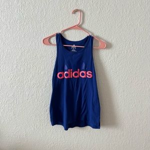 Girls Adidas Navy Blue and Bright Pink Tank Top Size XL (16)
